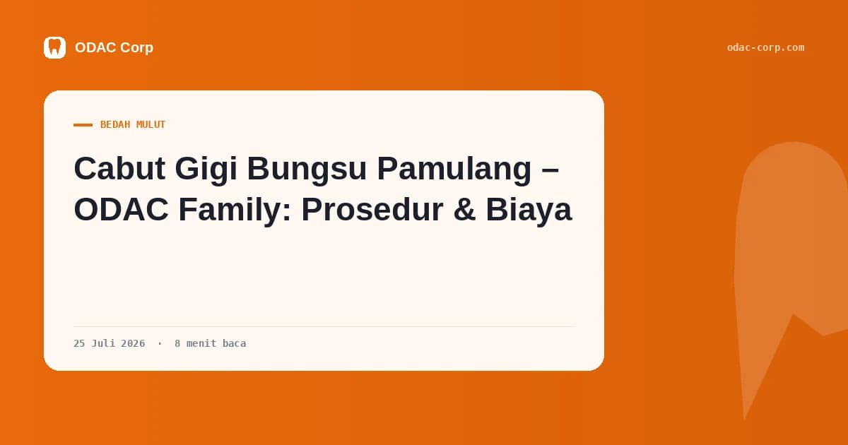 Sampul artikel: Cabut Gigi Bungsu Pamulang – ODAC Family: Prosedur & Biaya — Klinik Gigi Odac Corp