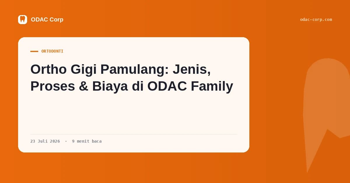 Sampul artikel: Ortho Gigi Pamulang: Jenis, Proses & Biaya di ODAC Family — Klinik Gigi Odac Corp