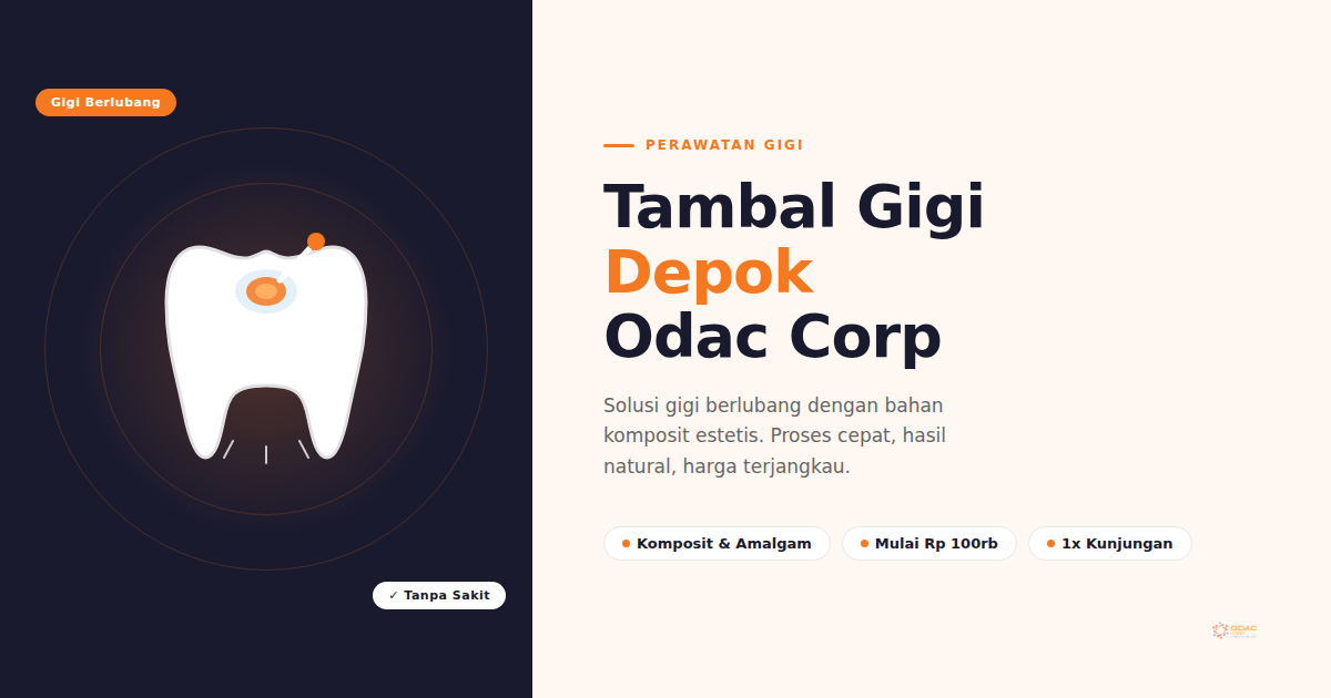 Tambal Gigi Depok di Odac Corp: Jenis, Prosedur, dan Harga